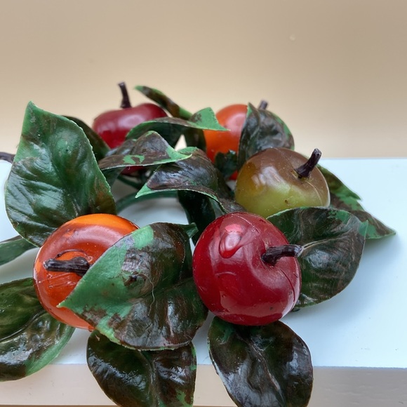 Vintage Christmas Candle Ring Faux Fruit - Made in Italy. READ - Picture 5 of 8